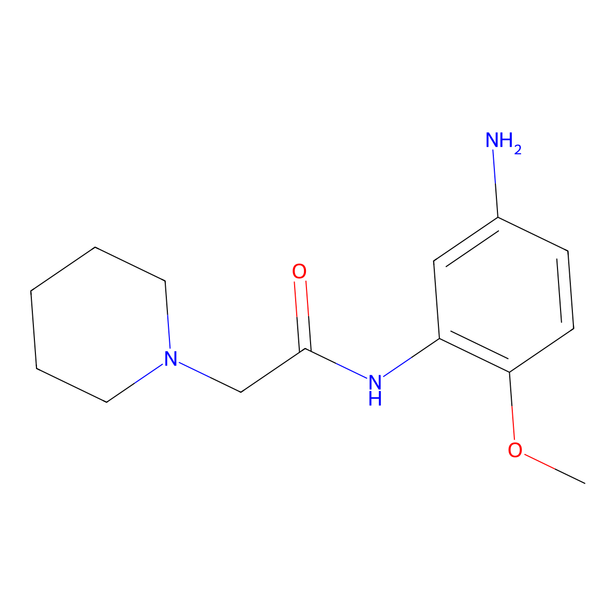 N-(5-amino-2-methoxyphenyl)-2-(piperidin-1-yl)acetamide molecular structure, CAS 436090-50-5