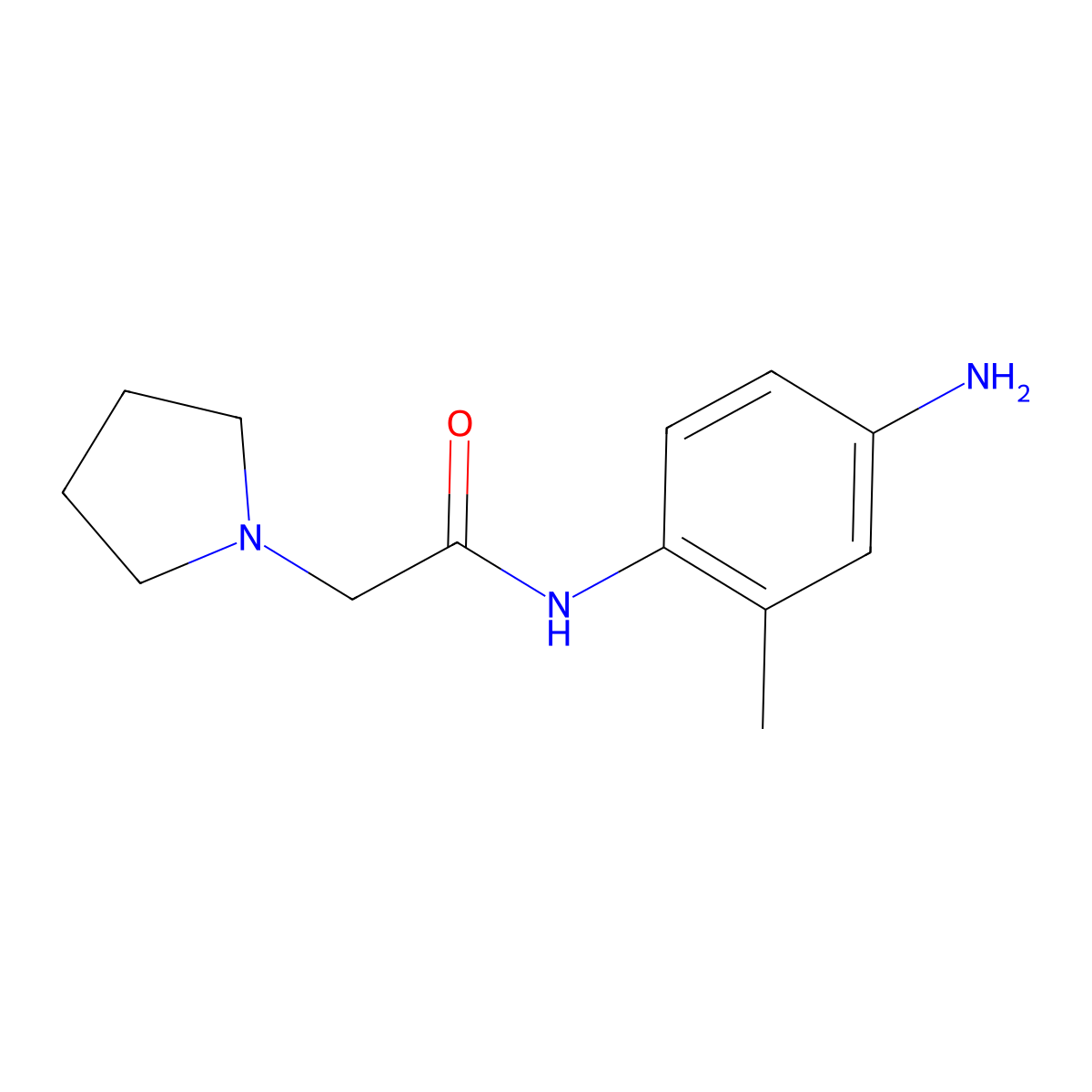 N-(4-Amino-2-methyl-phenyl)-2-pyrrolidin-1-yl-acetamide molecular structure, CAS 436090-52-7