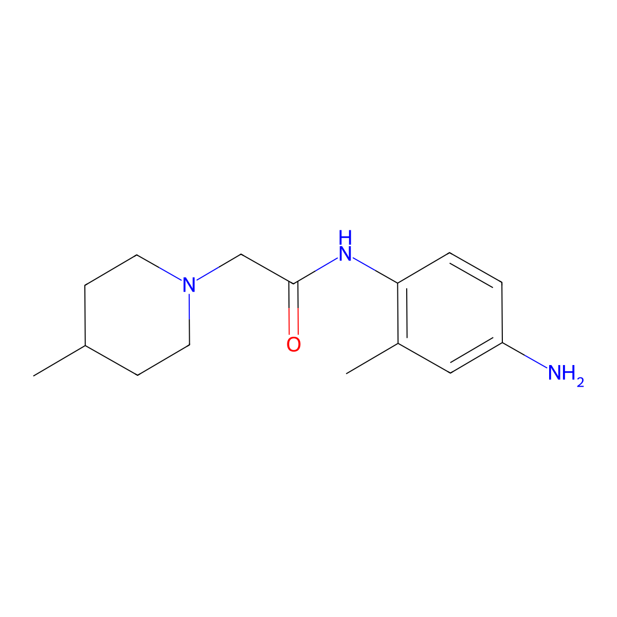 N-(4-amino-2-methylphenyl)-2-(4-methylpiperidin-1-yl)acetamide molecular structure, CAS 436090-56-1
