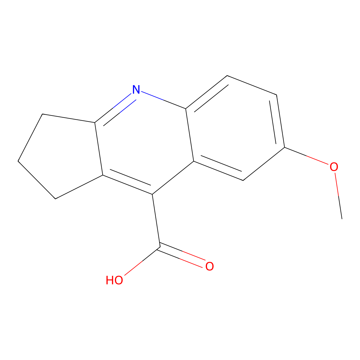 7-methoxy-1H,2H,3H-cyclopenta(b)quinoline-9-carboxylic acid molecular structure, CAS 436091-40-6