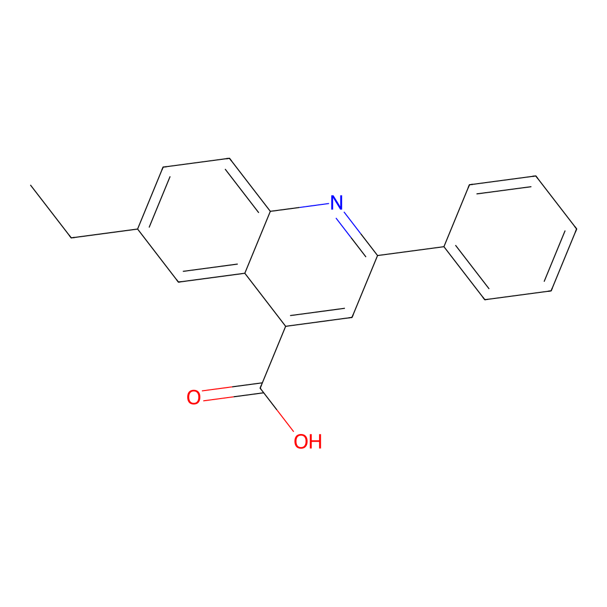 6-Ethyl-2-phenylquinoline-4-carboxylic acid molecular structure, CAS 436091-45-1