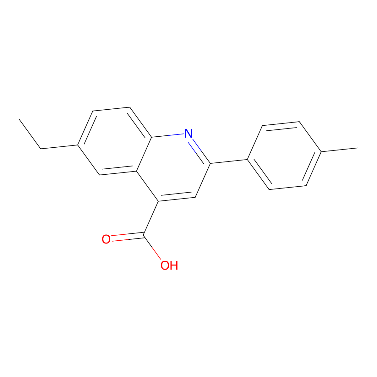 6-Ethyl-2-(4-methylphenyl)quinoline-4-carboxylic acid molecular structure, CAS 436091-46-2
