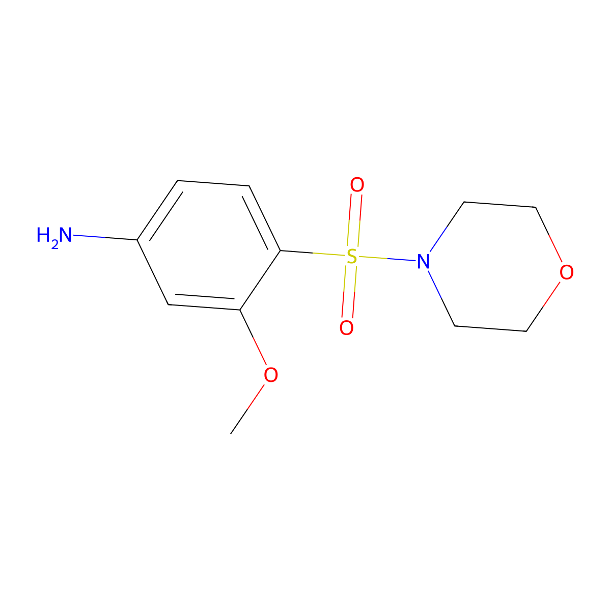 3-Methoxy-4-(morpholine-4-sulfonyl)-phenylamine molecular structure, CAS 436091-52-0