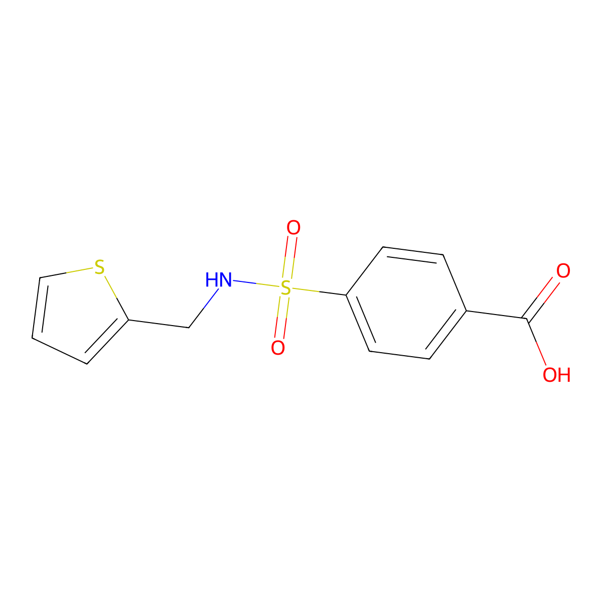 4-[(Thiophen-2-ylmethyl)sulfamoyl]benzoic acid molecular structure, CAS 436091-72-4