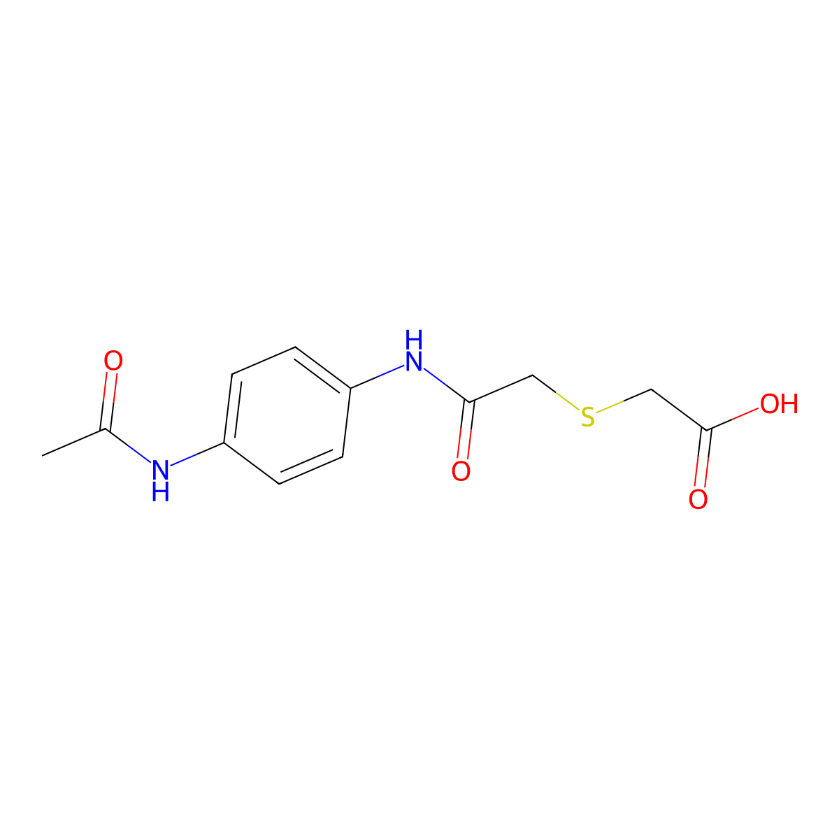 2-({[(4-Acetamidophenyl)carbamoyl]methyl}sulfanyl)acetic acid molecular structure, CAS 436091-79-1