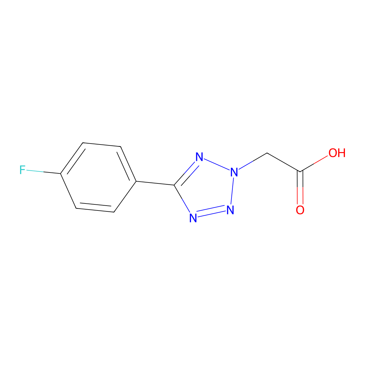 [5-(4-Fluoro-phenyl)-tetrazol-2-yl]-acetic acid molecular structure, CAS 436091-81-5