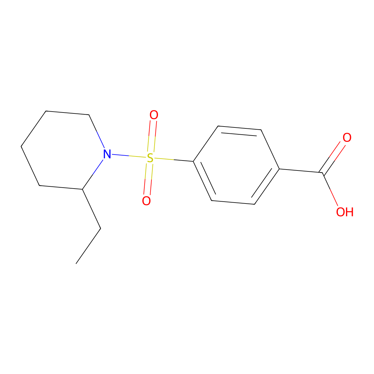 4-((2-Ethylpiperidin-1-yl)sulfonyl)benzoic acid molecular structure, CAS 436091-83-7