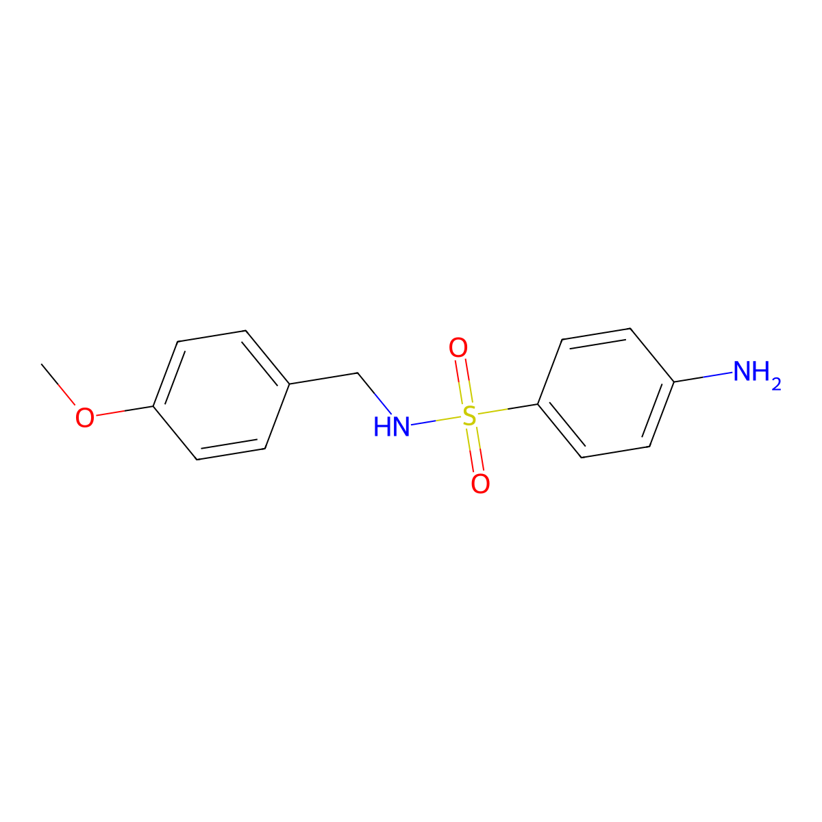 4-Amino-N-(4-methoxybenzyl)benzenesulfonamide molecular structure, CAS 436091-90-6