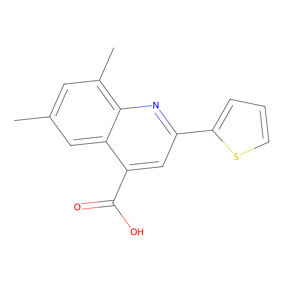 6,8-Dimethyl-2-thien-2-ylquinoline-4-carboxylic acid molecular structure, CAS 436092-53-4