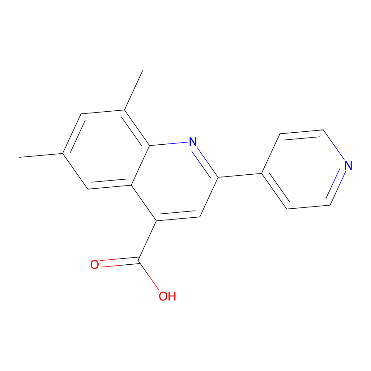 6,8-Dimethyl-2-pyridin-4-ylquinoline-4-carboxylic acid molecular structure, CAS 436092-56-7