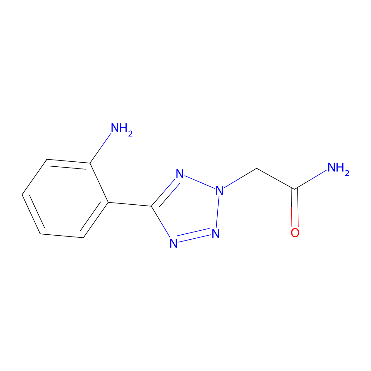 2-[5-(2-Amino-phenyl)-tetrazol-2-yl]-acetamide molecular structure, CAS 436092-82-9