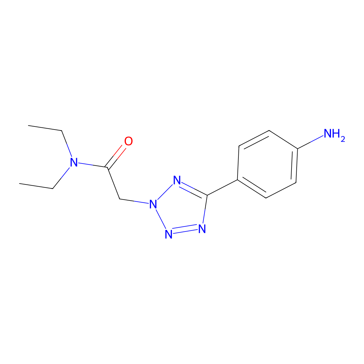 2-[5-(4-Amino-phenyl)-tetrazol-2-yl]-N,N-diethyl-acetamide molecular structure, CAS 436092-91-0