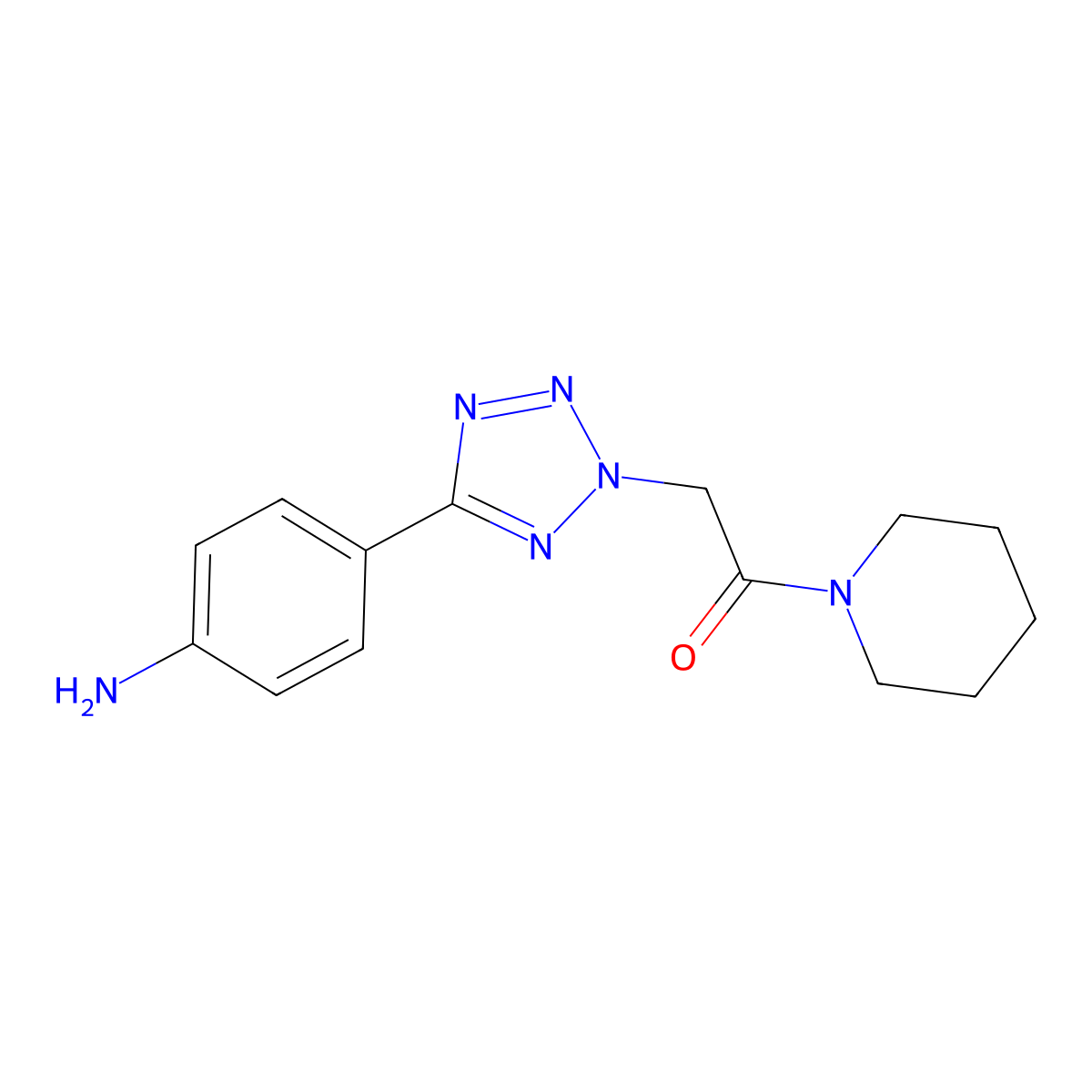 2-[5-(4-Amino-phenyl)-tetrazol-2-yl]-1-piperidin-1-yl-ethanone molecular structure, CAS 436092-93-2