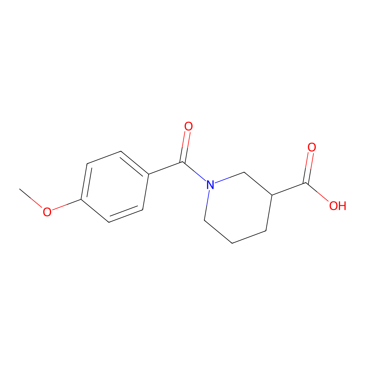 1-(4-methoxybenzoyl)piperidine-3-carboxylic Acid molecular structure, CAS 436093-11-7
