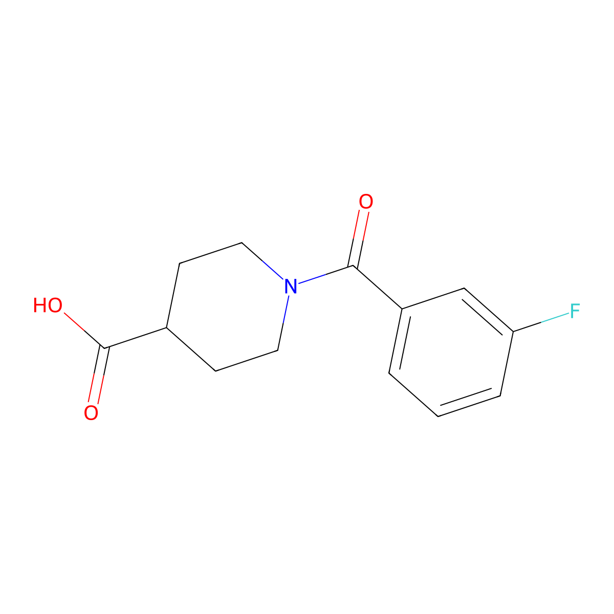 1-(3-Fluorobenzoyl)piperidine-4-carboxylic acid molecular structure, CAS 436093-13-9