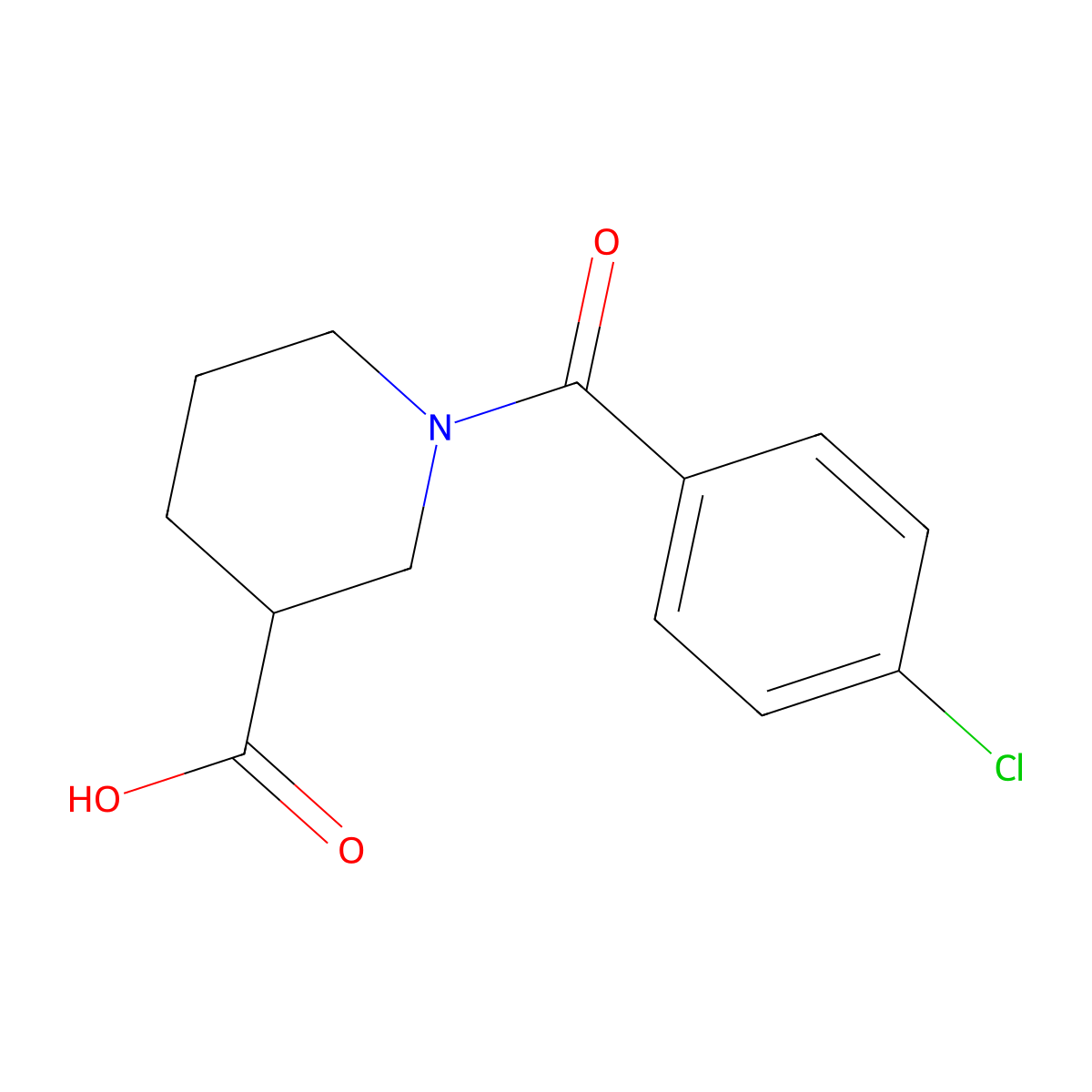1-(4-Chlorobenzoyl)piperidine-3-carboxylic acid molecular structure, CAS 436093-15-1