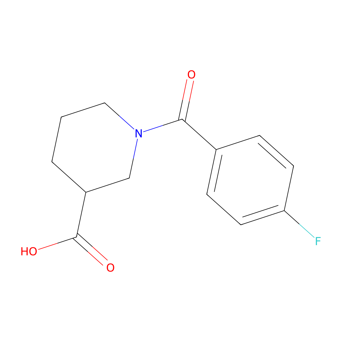 1-(4-Fluorobenzoyl)piperidine-3-carboxylic acid molecular structure, CAS 436093-16-2