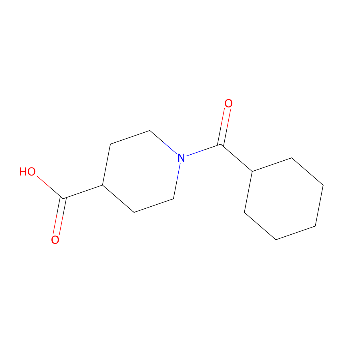 1-(Cyclohexylcarbonyl)piperidine-4-carboxylic acid molecular structure, CAS 436093-17-3