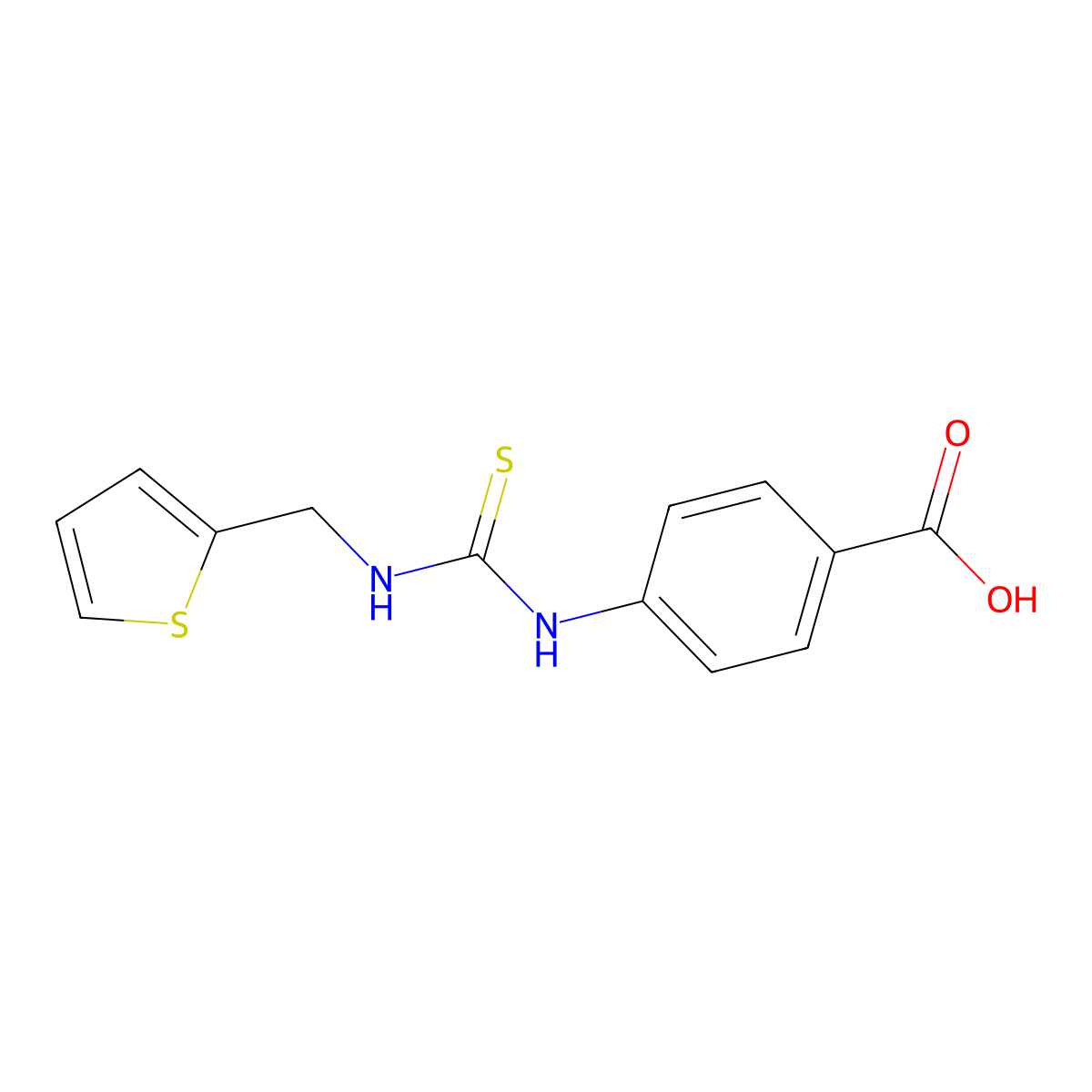 4-(3-Thiophen-2-ylmethyl-thioureido)-benzoic acid molecular structure, CAS 436093-24-2