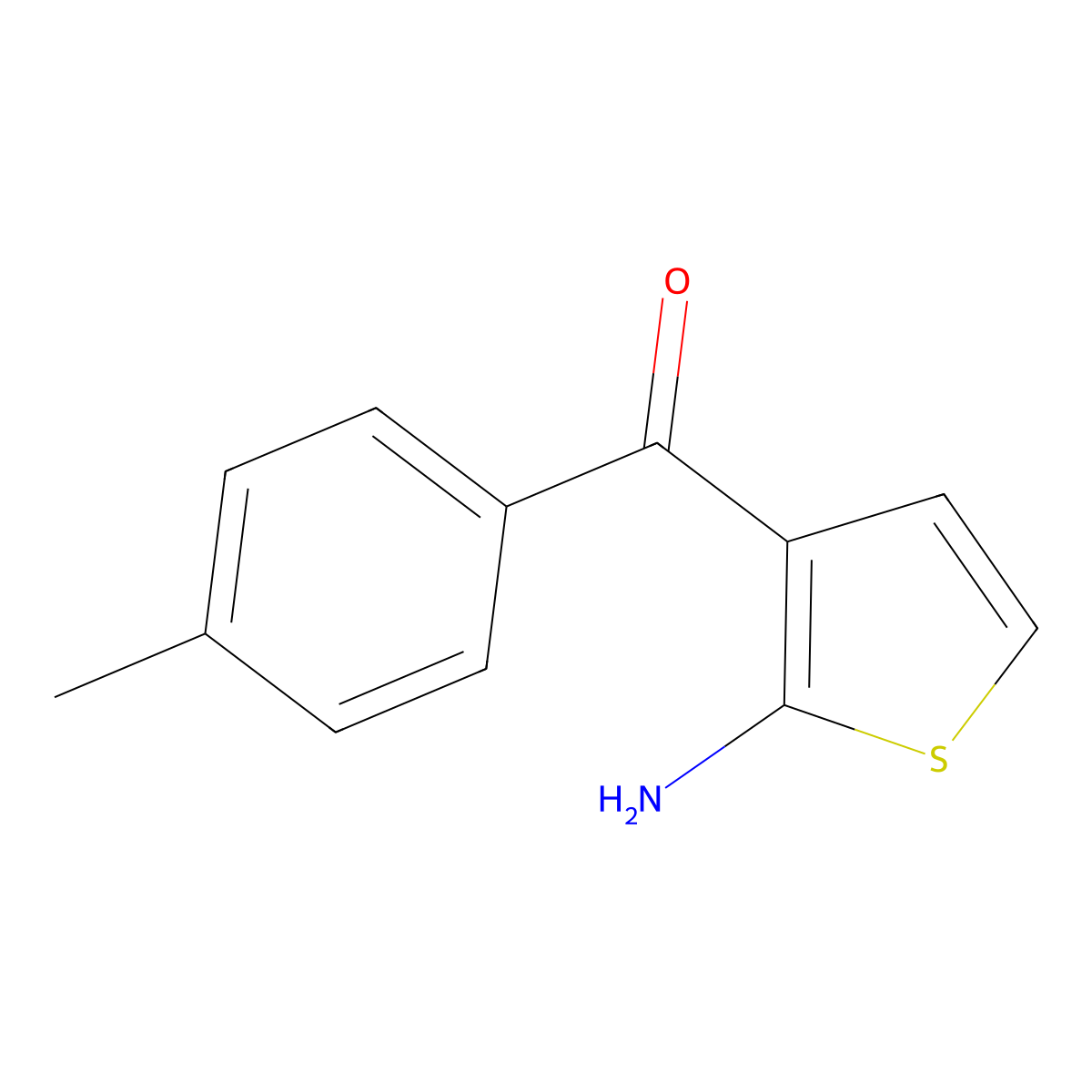 3-(4-Methylbenzoyl)thiophen-2-amine molecular structure, CAS 436093-35-5