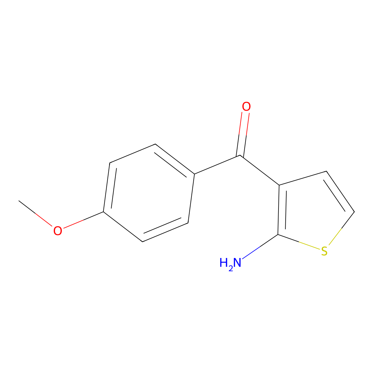 (2-Aminothiophen-3-YL)(4-methoxyphenyl)methanone molecular structure, CAS 436093-36-6