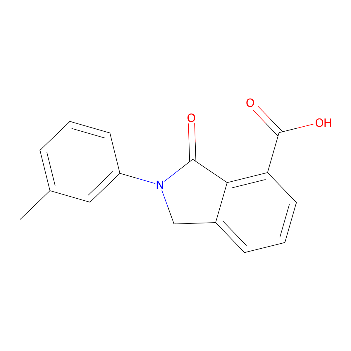 2-(3-methylphenyl)-3-oxo-1H-isoindole-4-carboxylic acid molecular structure, CAS 436093-40-2