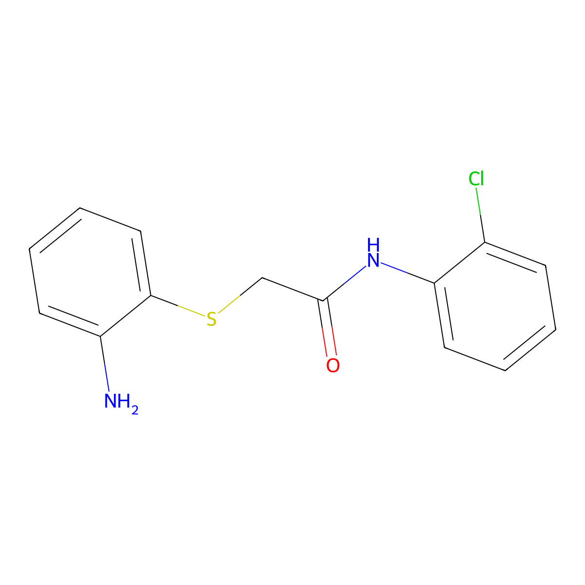 2-(2-Amino-phenylsulfanyl)-N-(2-chloro-phenyl)-acetamide molecular structure, CAS 436094-41-6