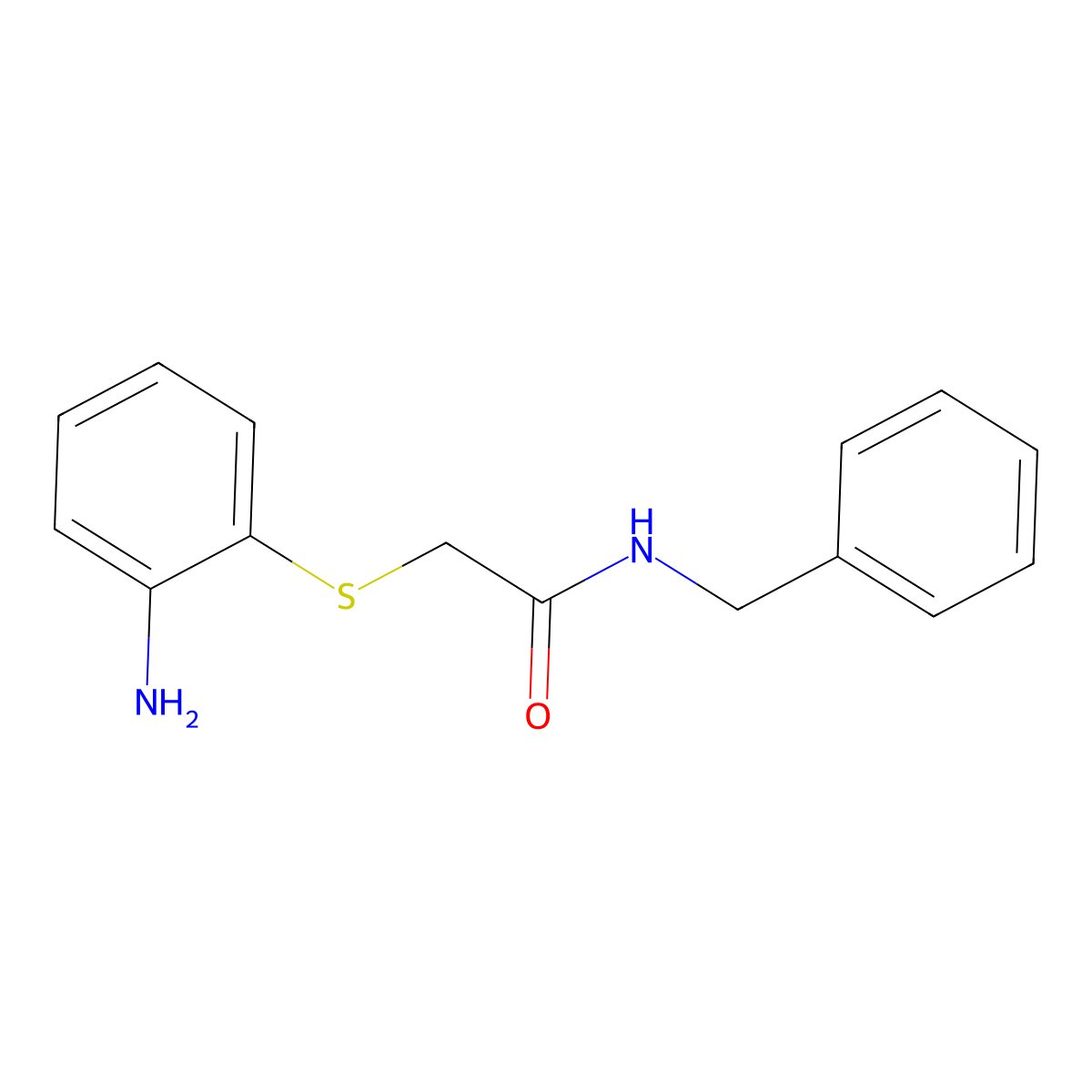 2-[(2-Aminophenyl)thio]-N-(phenylmethyl)acetamide molecular structure, CAS 436094-42-7