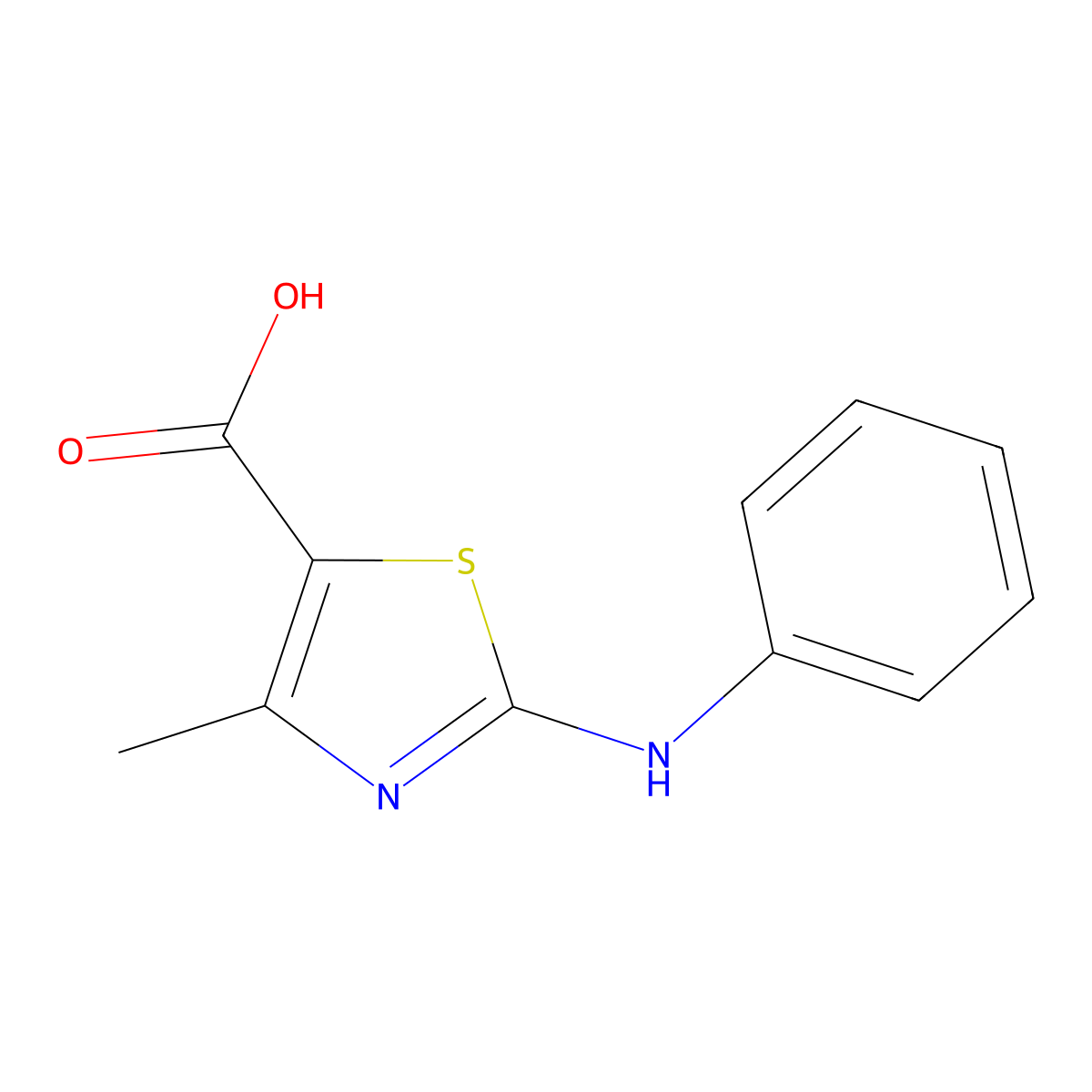 4-Methyl-2-(phenylamino)-1,3-thiazole-5-carboxylic acid molecular structure, CAS 436094-60-9