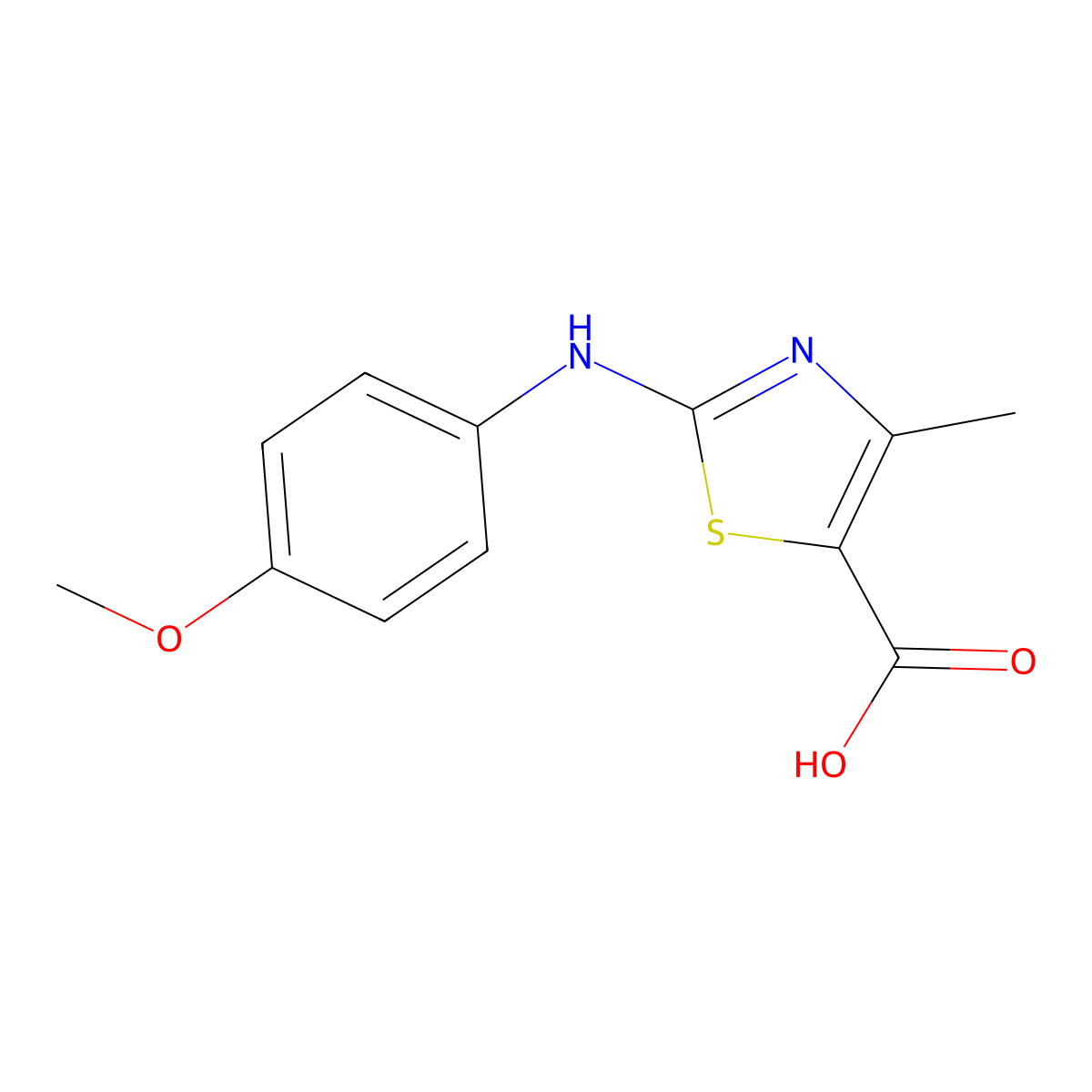 2-[(4-methoxyphenyl)amino]-4-methyl-1,3-thiazole-5-carboxylic Acid molecular structure, CAS 436094-69-8
