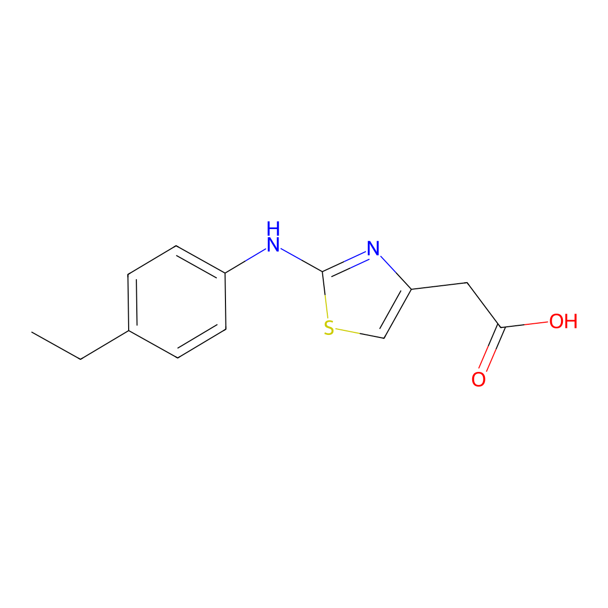 2-(2-(4-Ethylphenylamino)thiazol-4-yl)acetic acid molecular structure, CAS 436094-77-8