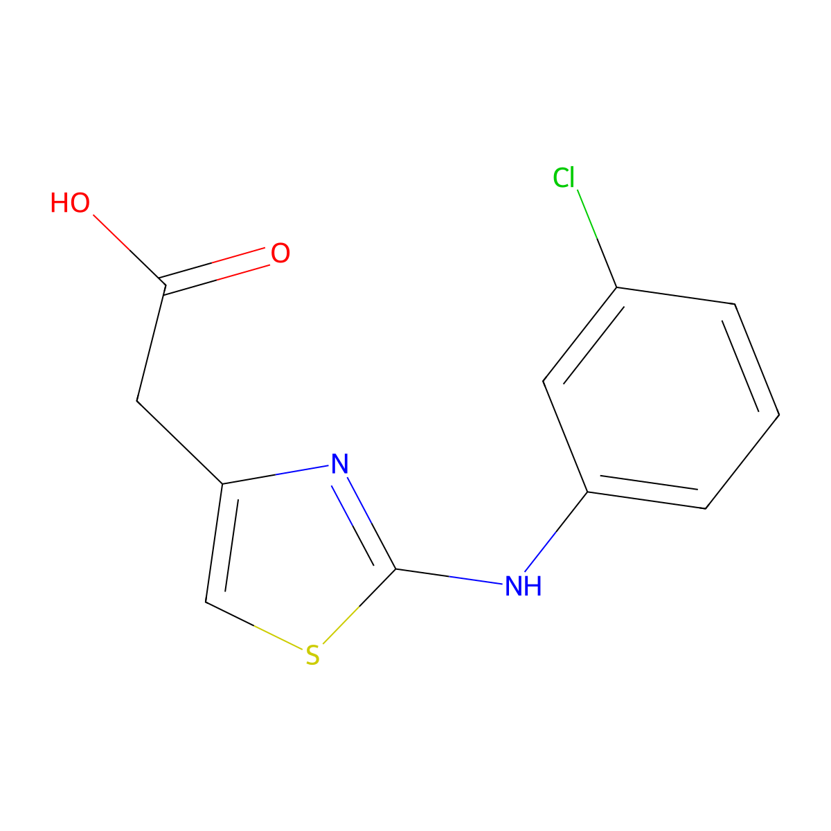 [2-(3-Chloro-phenylamino)-thiazol-4-yl]-acetic acid molecular structure, CAS 436094-79-0