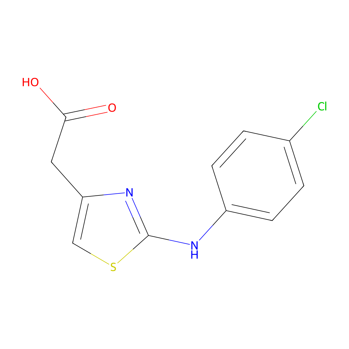 [2-(4-Chloro-phenylamino)-thiazol-4-yl]-acetic acid molecular structure, CAS 436094-81-4