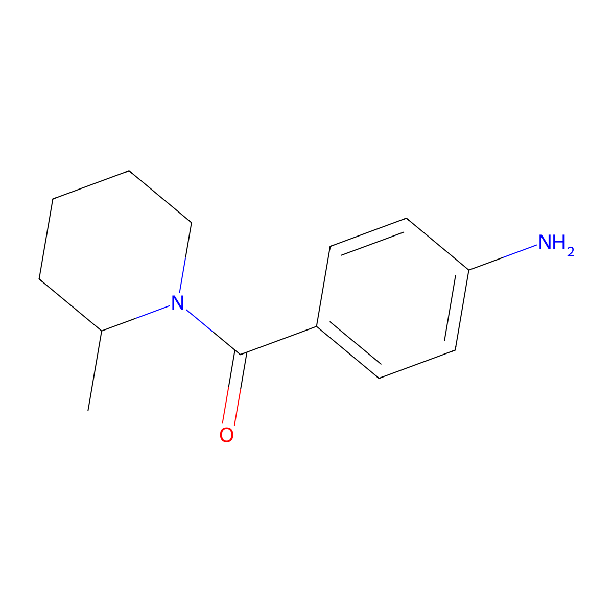 (4-Aminophenyl)(2-methylpiperidin-1-yl)methanone molecular structure, CAS 436095-31-7