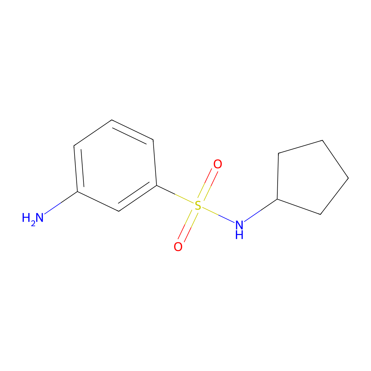 3-Amino-N-cyclopentylbenzene-1-sulfonamide molecular structure, CAS 436095-38-4