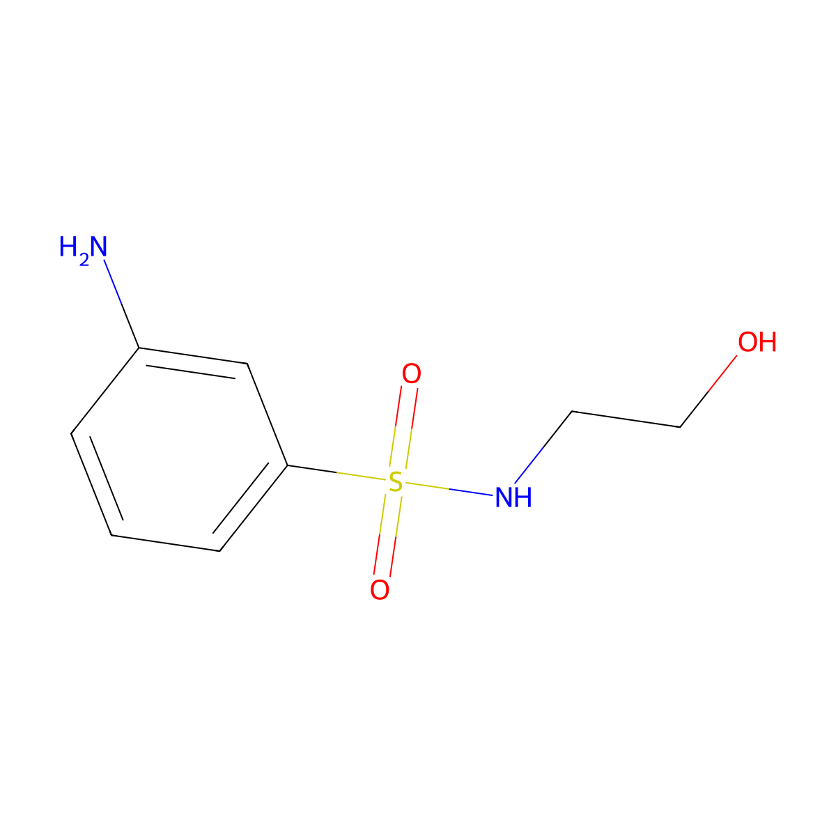 3-amino-N-(2-hydroxyethyl)benzenesulfonamide molecular structure, CAS 436095-41-9