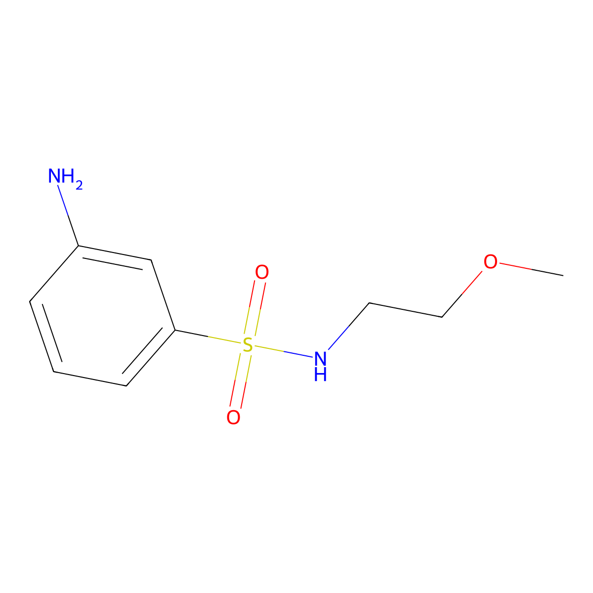 3-Amino-N-(2-methoxyethyl)benzenesulfonamide molecular structure, CAS 436095-42-0