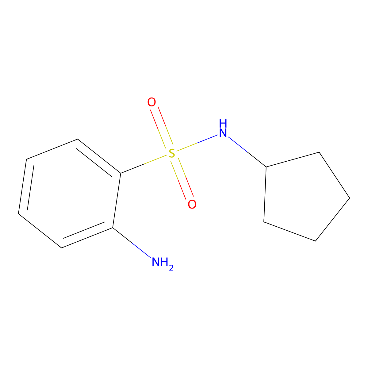 2-amino-N-cyclopentylbenzenesulfonamide molecular structure, CAS 436095-45-3