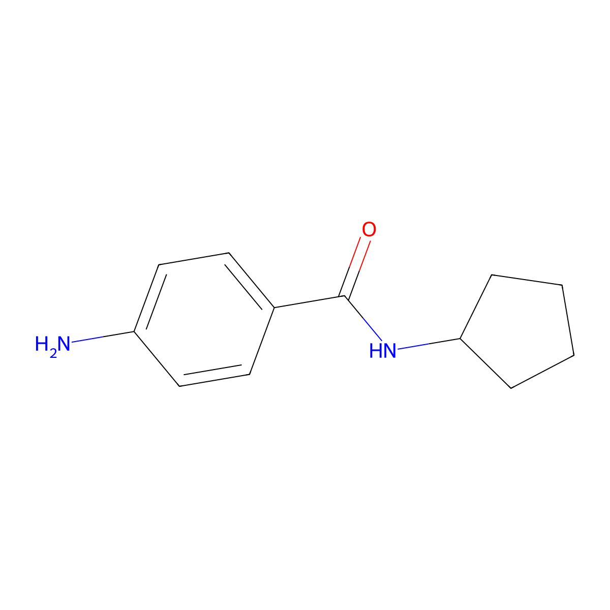 4-amino-N-cyclopentylbenzamide molecular structure, CAS 436095-47-5