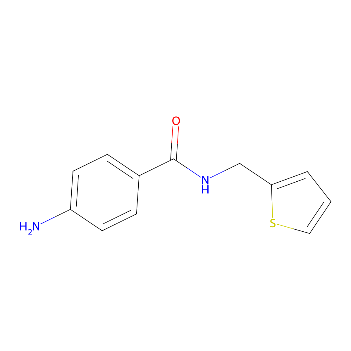 4-amino-N-(thiophen-2-ylmethyl)benzamide molecular structure, CAS 436095-49-7