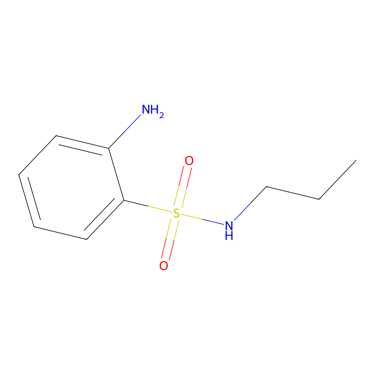 2-amino-N-propylbenzenesulfonamide molecular structure, CAS 436095-50-0