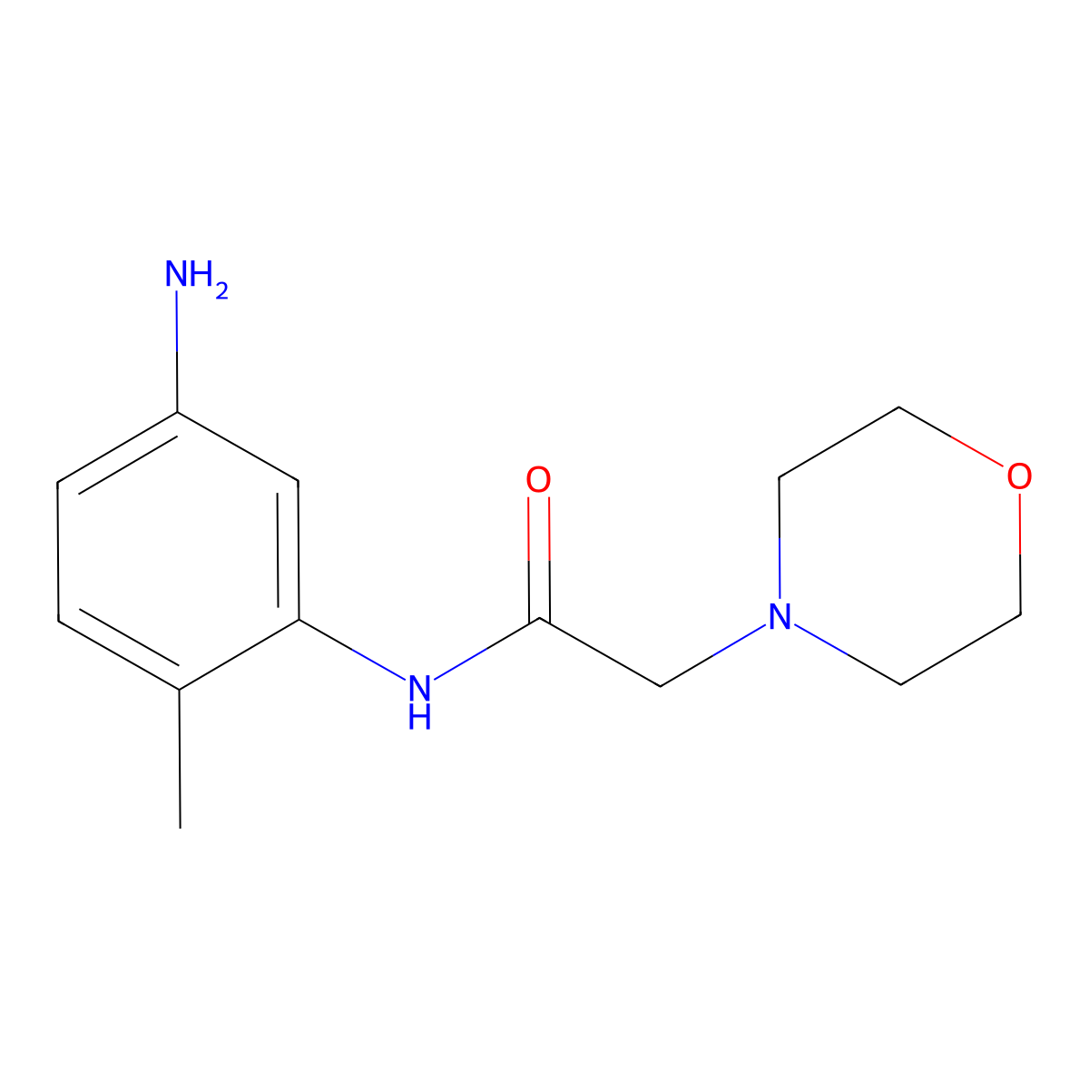 N-(5-amino-2-methylphenyl)-2-morpholinoacetamide molecular structure, CAS 436095-69-1