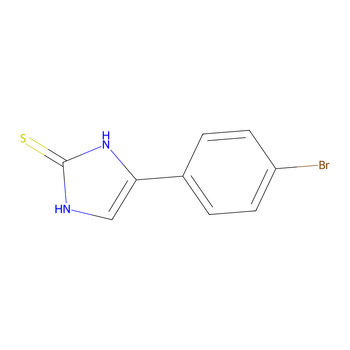 4-(4-Bromo-phenyl)-1H-imidazole-2-thiol molecular structure, CAS 436095-86-2