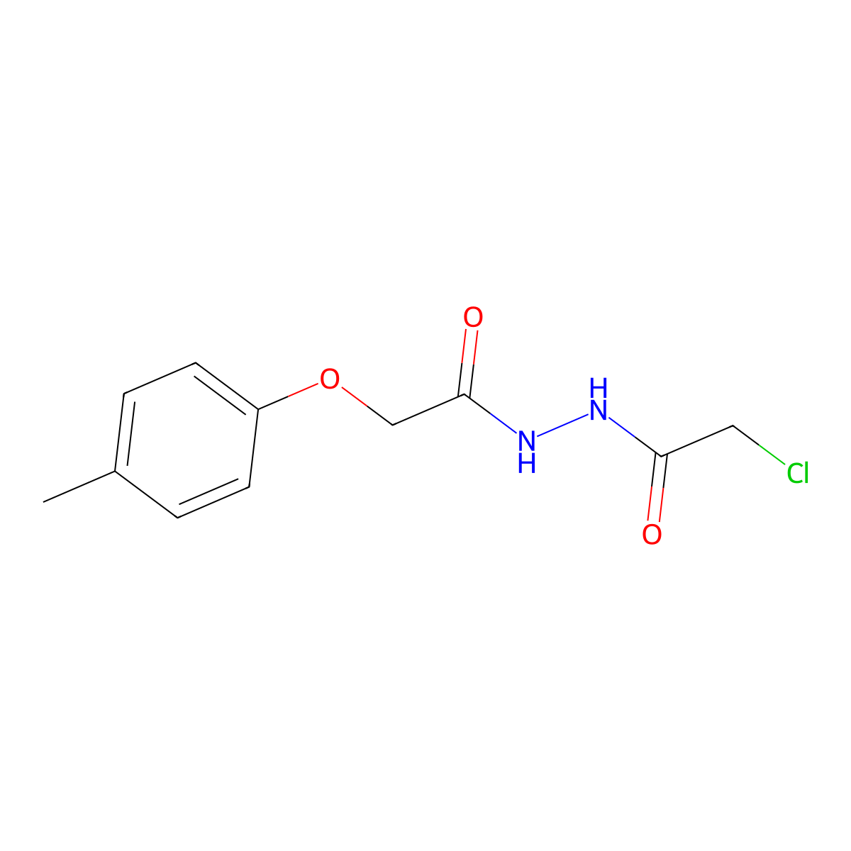 Chloro-acetic acid N'-(2-p-tolyloxy-acetyl)-hydrazide molecular structure, CAS 436095-87-3