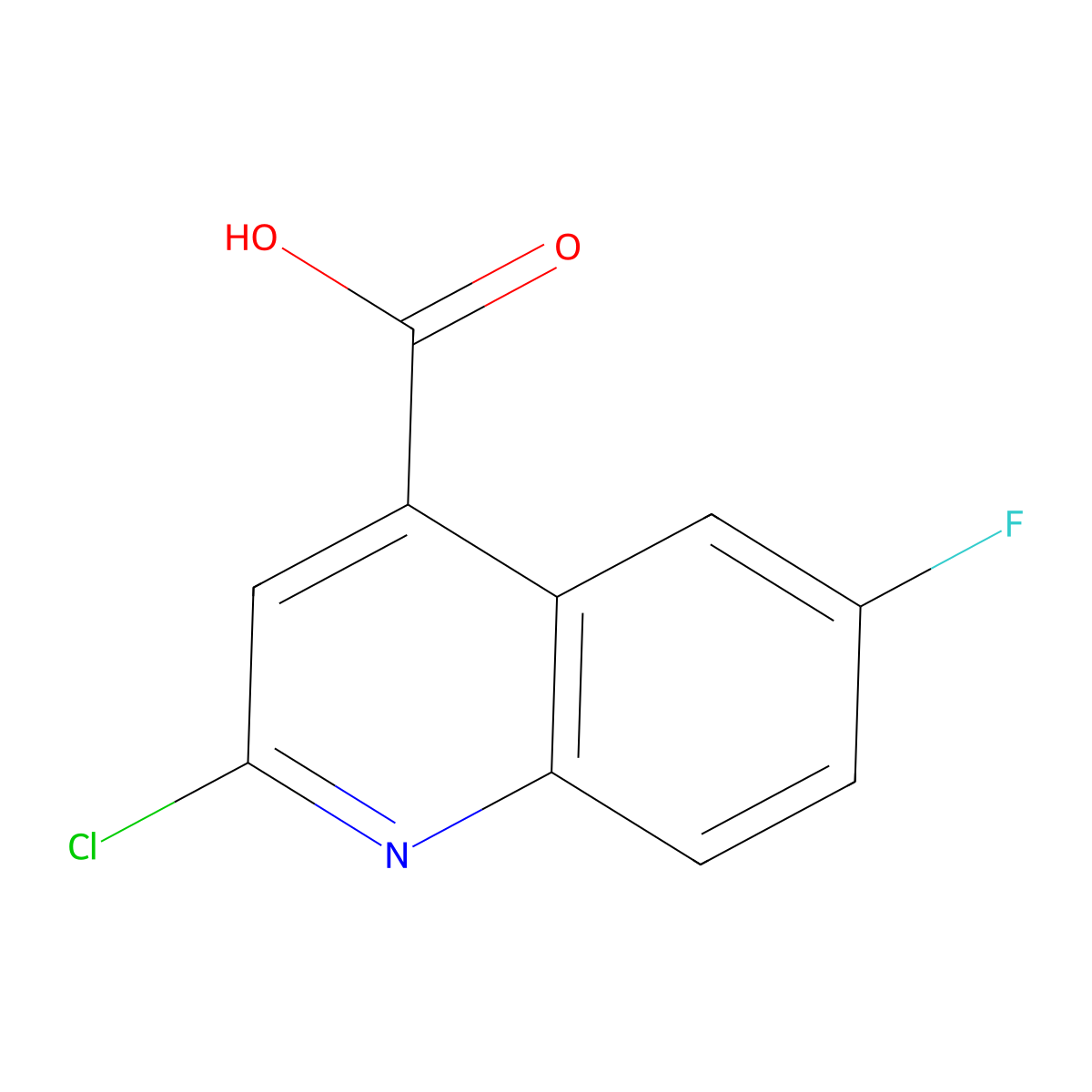 2-Chloro-6-fluoroquinoline-4-carboxylic acid molecular structure, CAS 436096-52-5