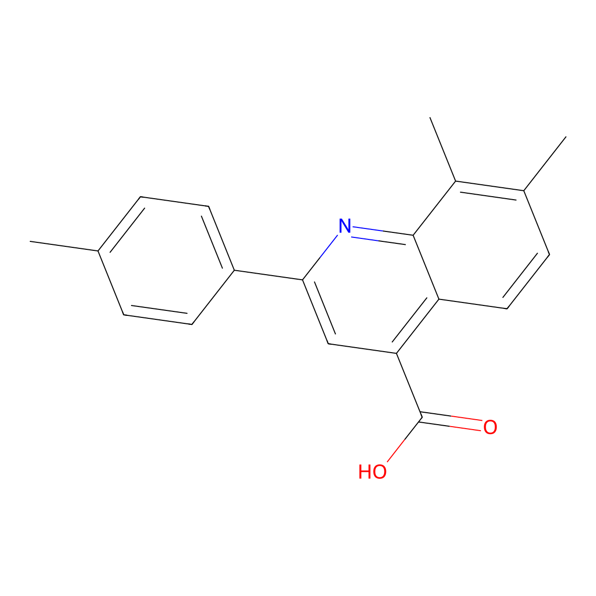 7,8-Dimethyl-2-(4-methylphenyl)quinoline-4-carboxylic acid molecular structure, CAS 436096-55-8