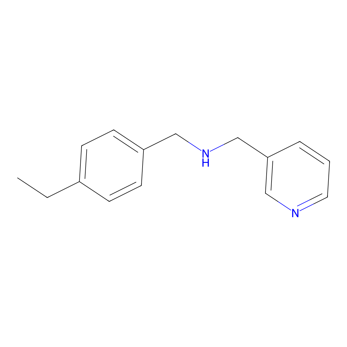 (4-Ethyl-benzyl)-pyridin-3-ylmethyl-amine molecular structure, CAS 436096-79-6