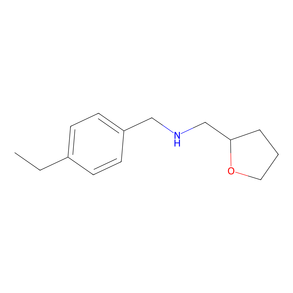 (4-Ethyl-benzyl)-(tetrahydro-furan-2-ylmethyl)-amine molecular structure, CAS 436096-83-2