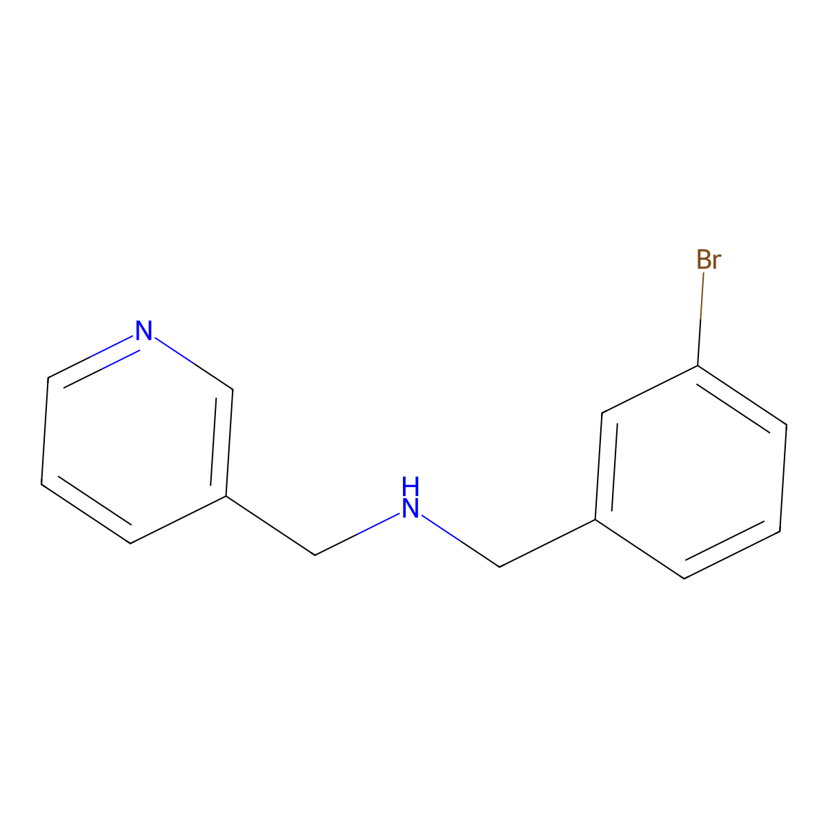 (3-Bromo-benzyl)-pyridin-3-ylmethyl-amine molecular structure, CAS 436096-90-1