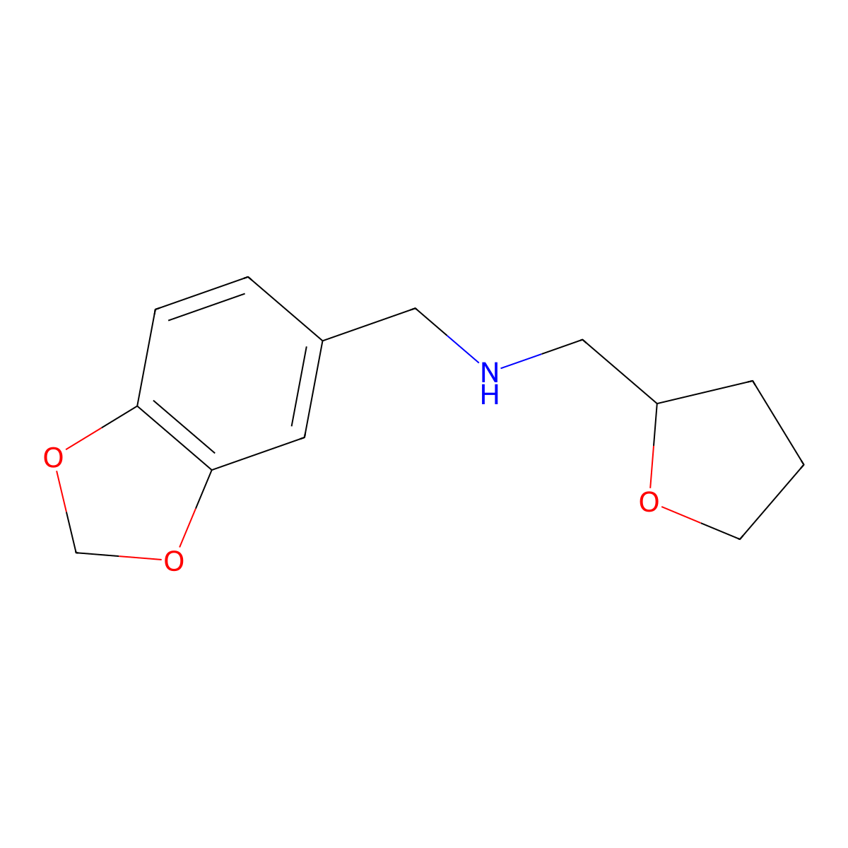 Benzo[1,3]dioxol-5-ylmethyl-(tetrahydro-furan-2-ylmethyl)-amine molecular structure, CAS 436096-91-2